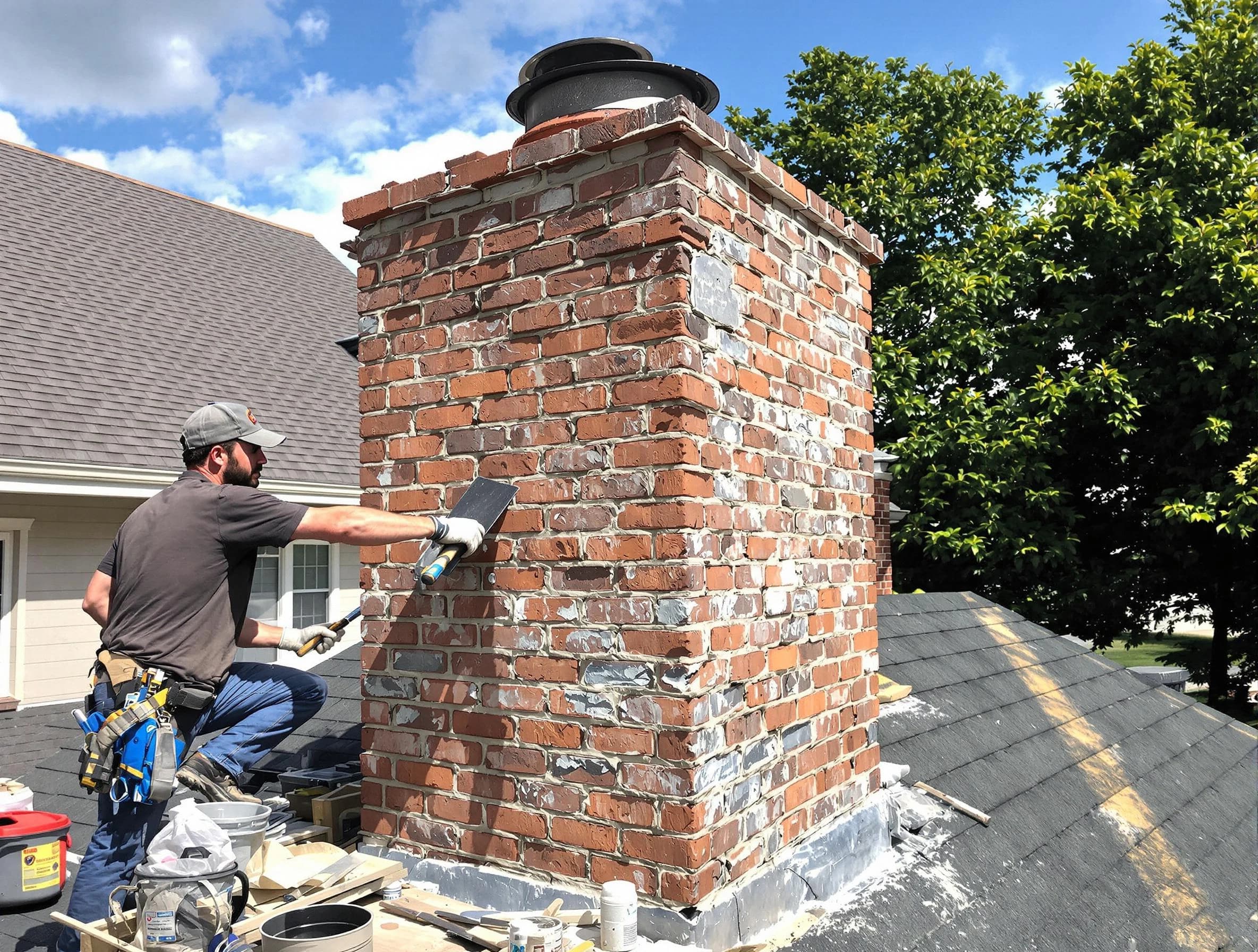 Completed chimney rebuild by Oklahoma City Chimney Sweep in Oklahoma City, OK