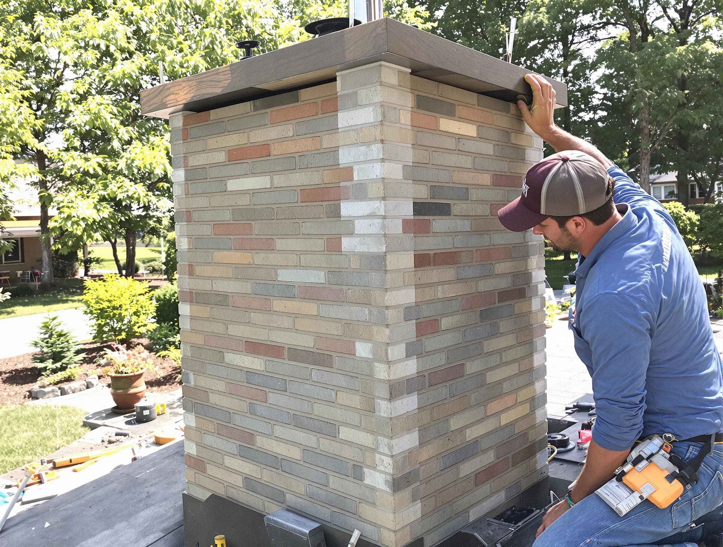 Oklahoma City Chimney Sweep completing a modern chimney remodel in Oklahoma City, OK