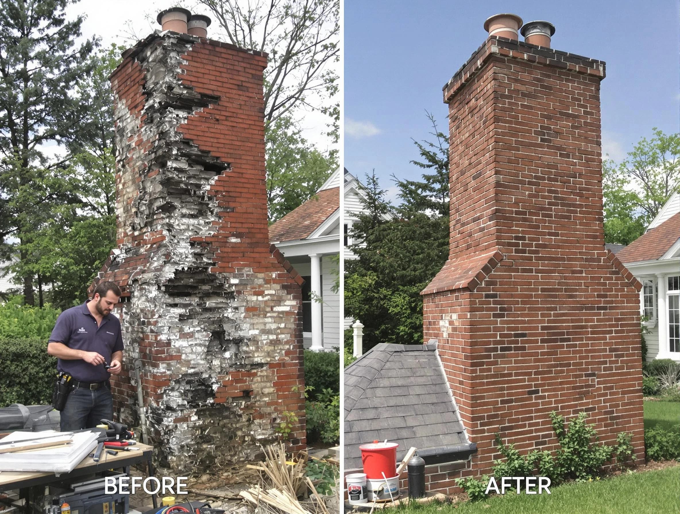 Oklahoma City Chimney Sweep performing a full chimney restoration in Oklahoma City, OK