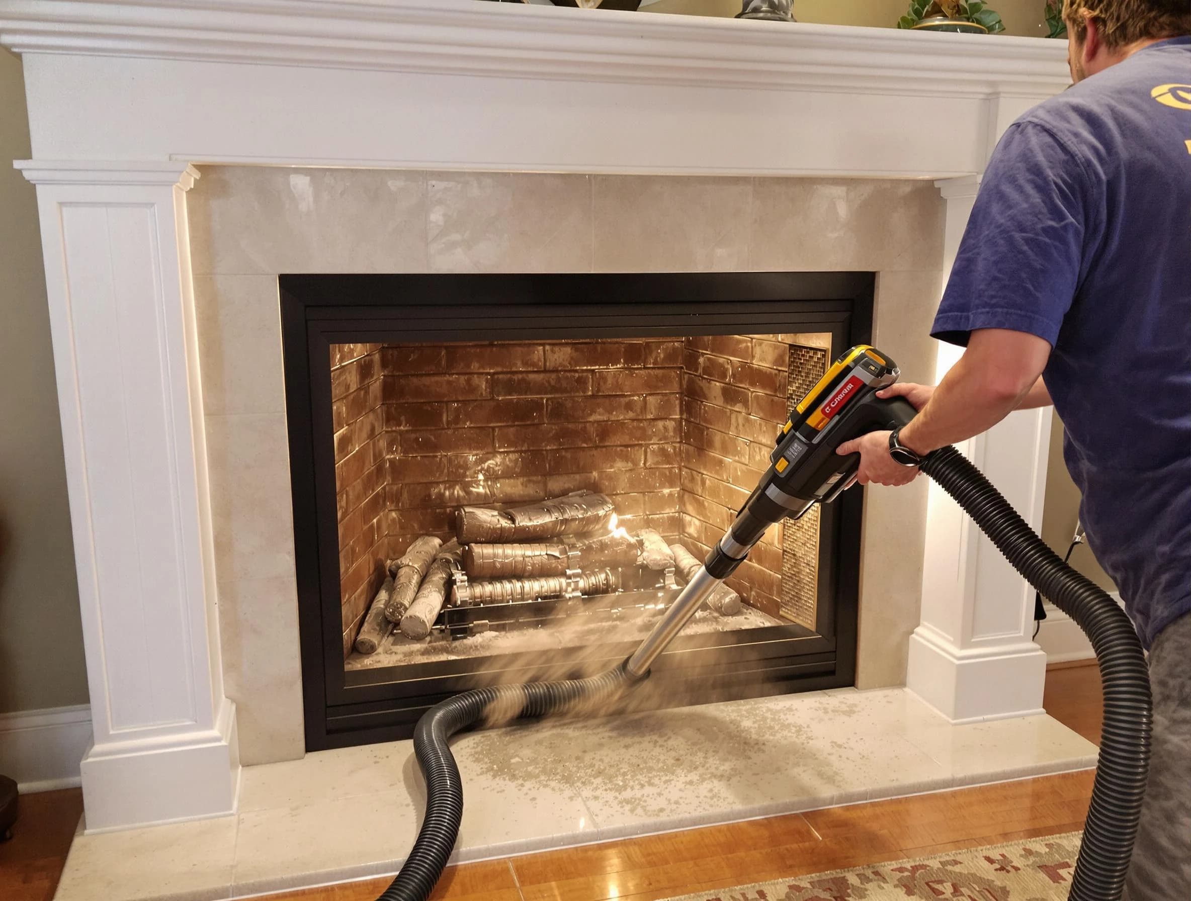Fireplace cleaning performed by Oklahoma City Chimney Sweep in Oklahoma City, OK