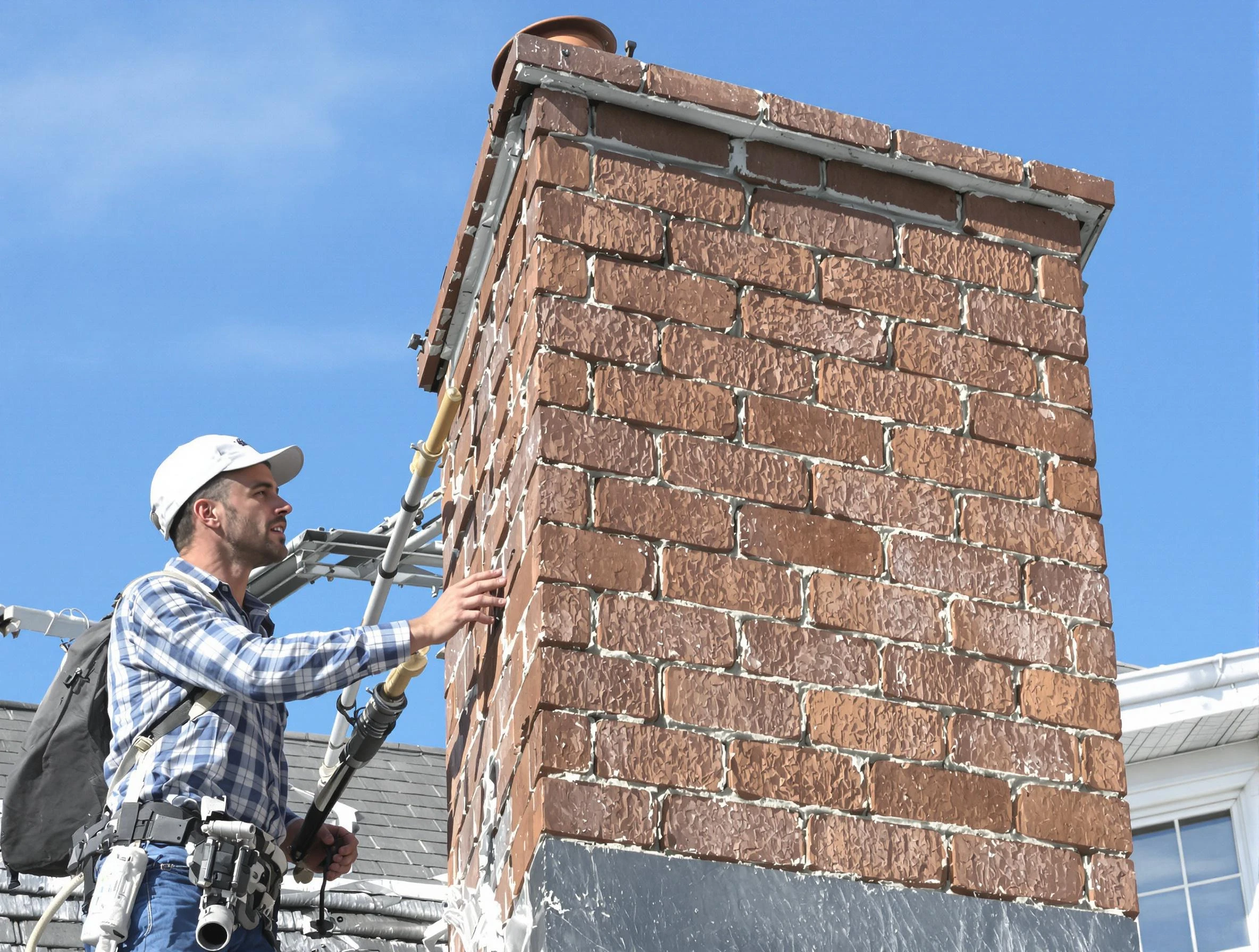Brickwork for a chimney rebuild by Oklahoma City Chimney Sweep in Oklahoma City, OK