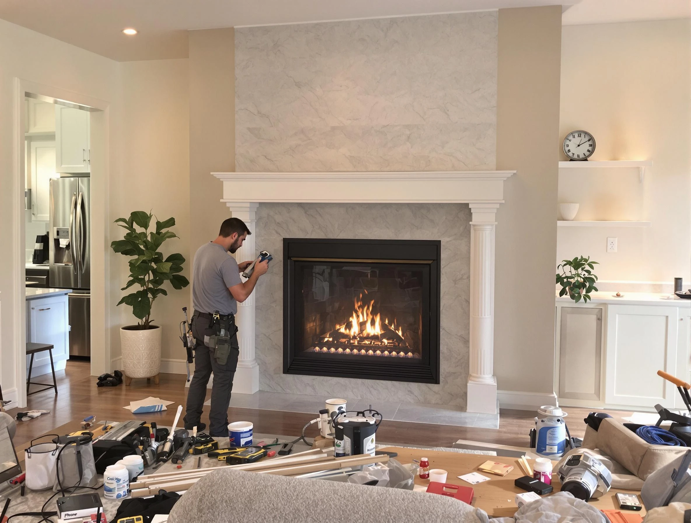 Newly installed fireplace by Oklahoma City Chimney Sweep in Oklahoma City, OK