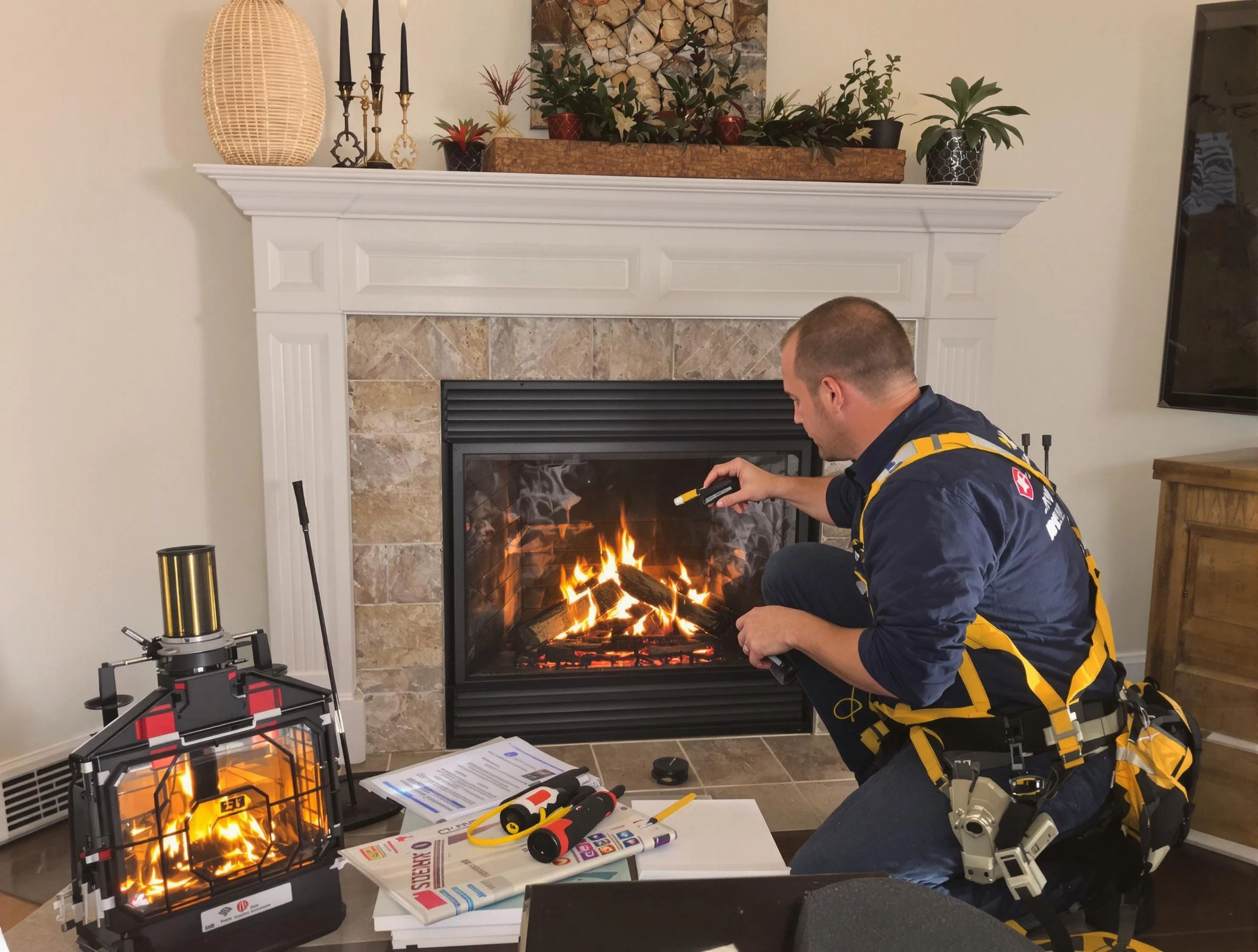 Safety-focused fireplace inspection by Oklahoma City Chimney Sweep in Oklahoma City, OK